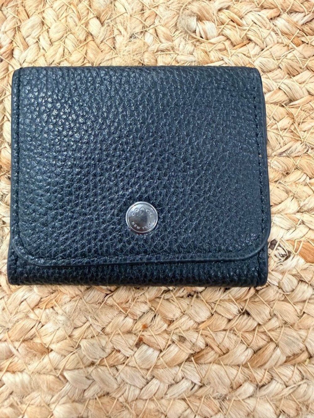 Coach Black Pebbled Keyring Holder? VGUC